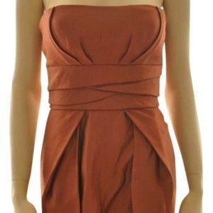 BCBG MAXAZRIA Max and Cleo bronze strapless dress